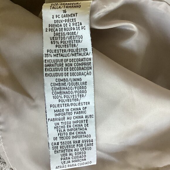 R&M Richards Lace Cocktail Dress Satin Rhinestone Rosette Waistband Sz 16 #159K - Picture 9 of 9